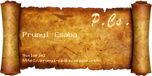 Prunyi Csaba névjegykártya