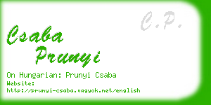 csaba prunyi business card